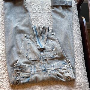 Free People Blue Denim Jumpsuit Relaxed Fit